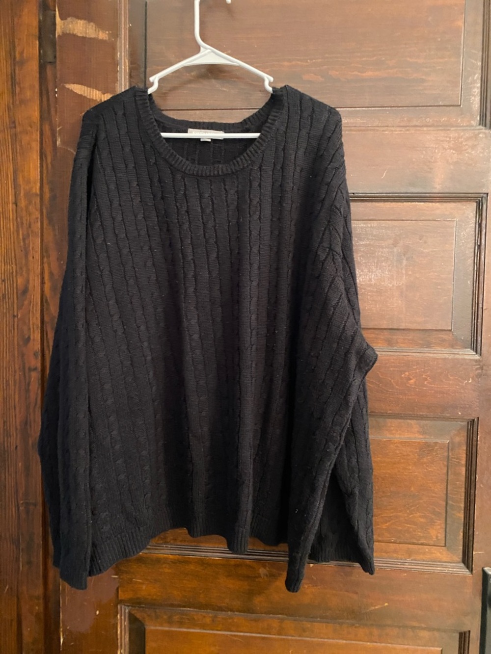 Jessica London Black Cable Crewneck Sweater Size 30/32 3X